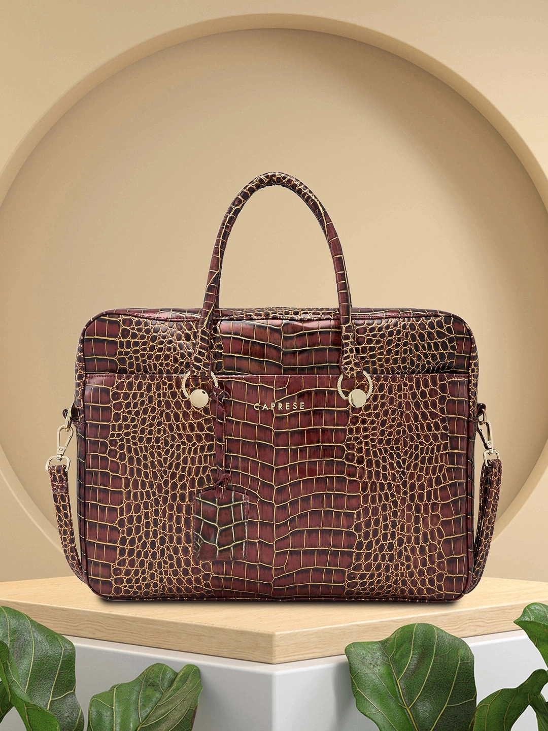Caprese Miranda Large Burgundy Laptop Bag