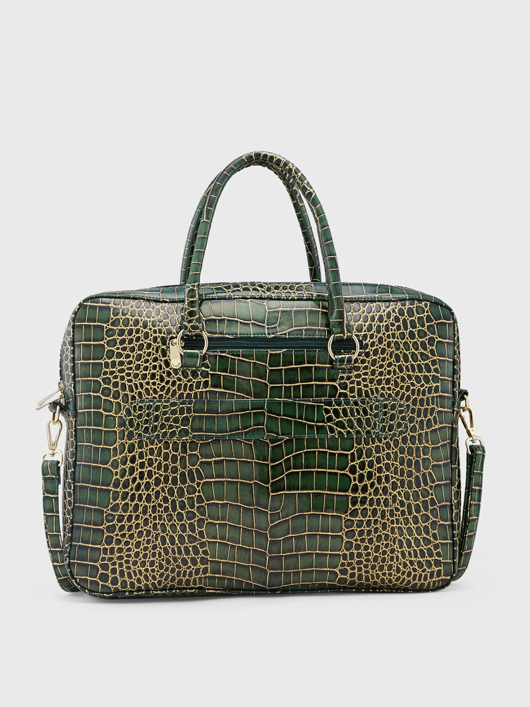 Caprese Miranda Large Green Croco Office Laptop Bag