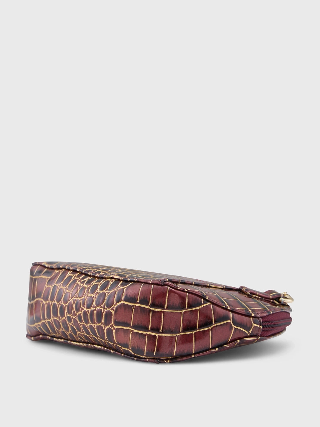 Caprese Miranda Small Croco Burgundy Sling Bag