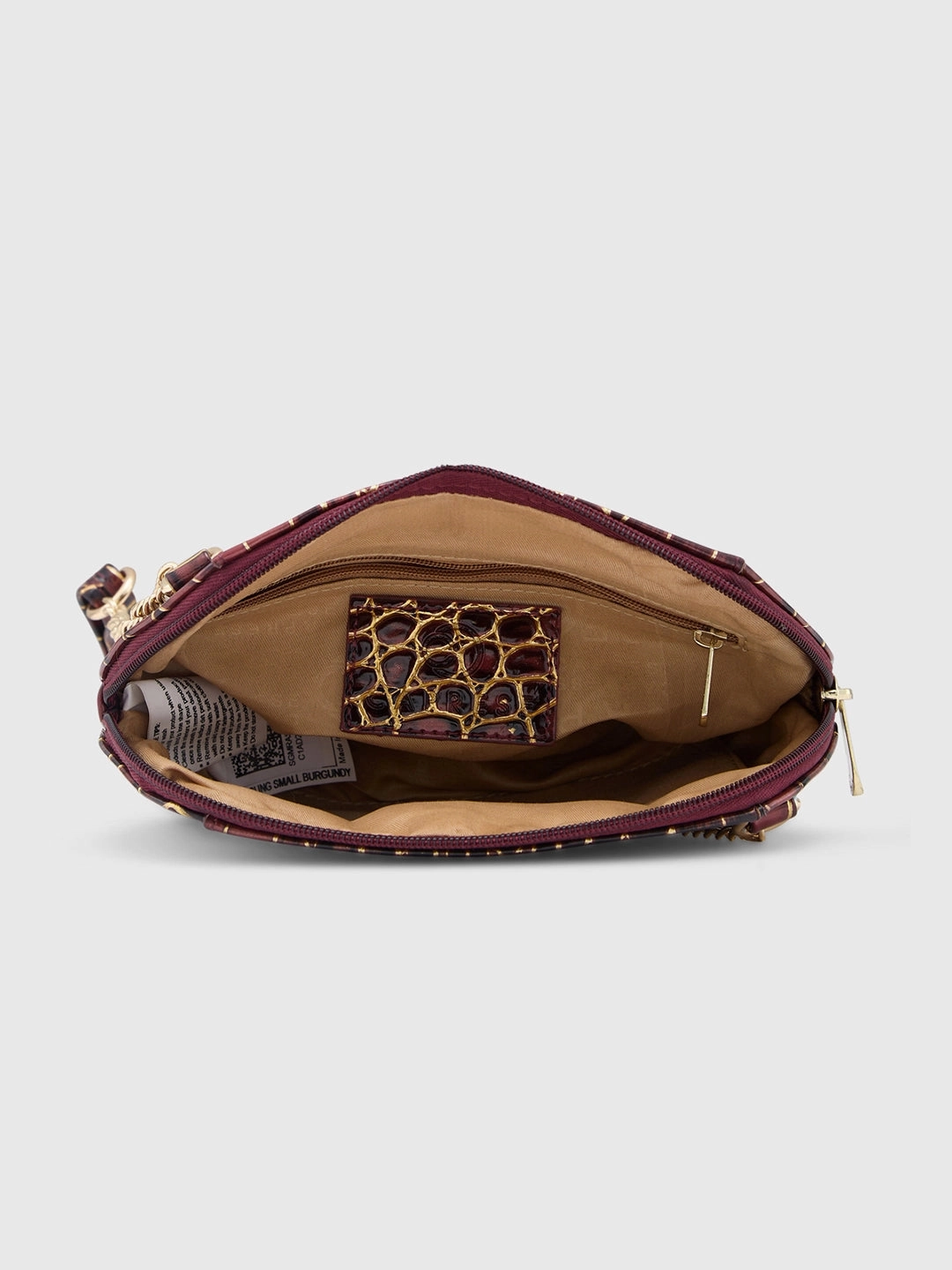 Caprese Miranda Small Croco Burgundy Sling Bag