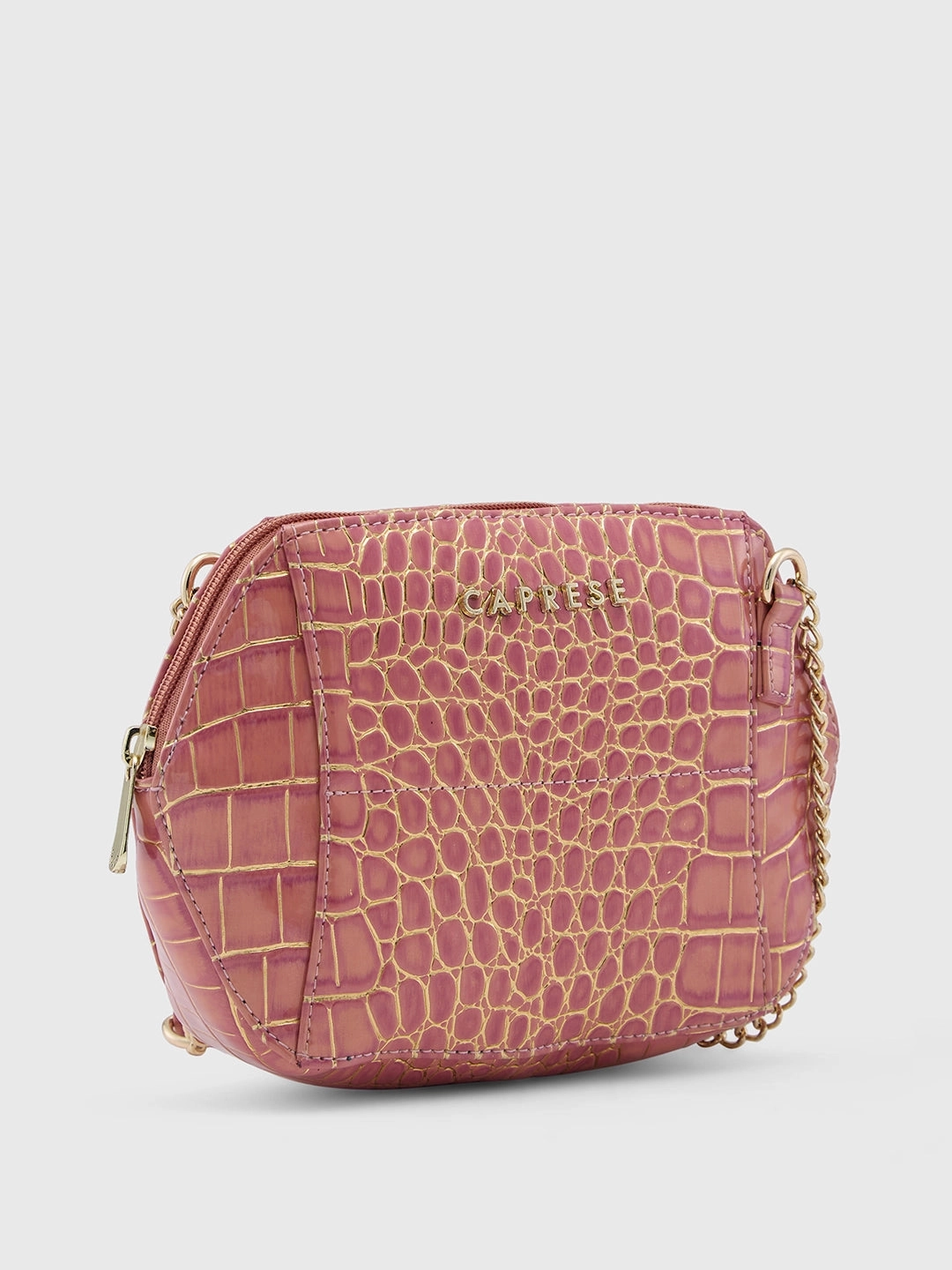 Caprese Miranda Small Croco Pink Sling Bag