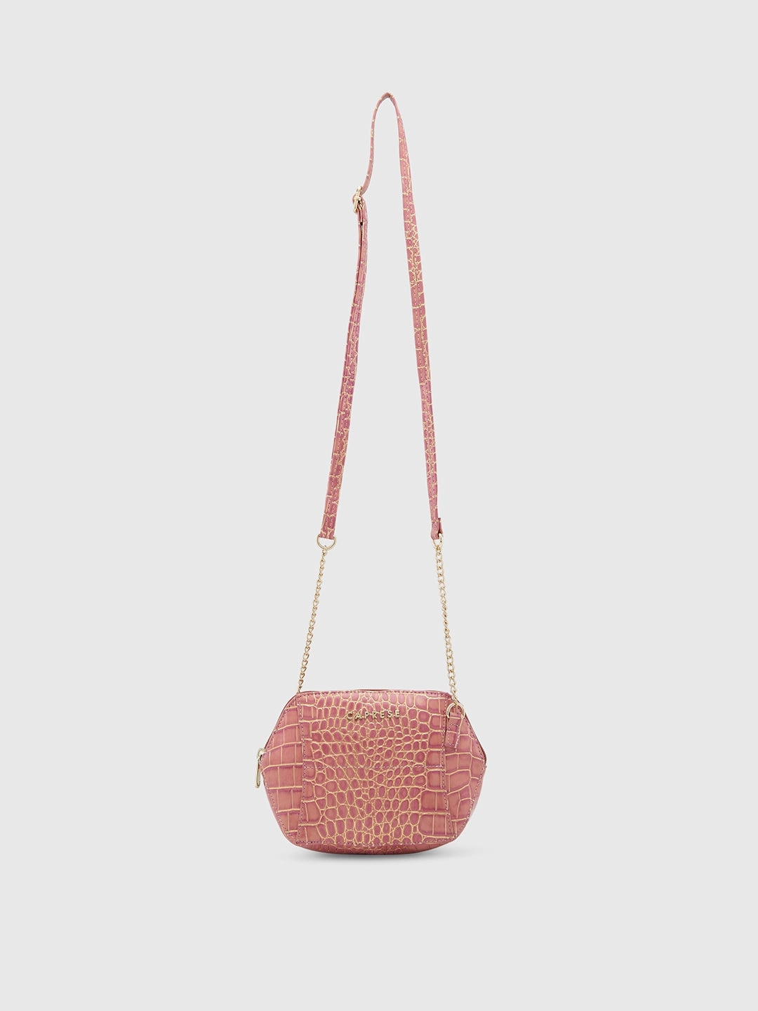 Caprese Miranda Small Croco Pink Sling Bag