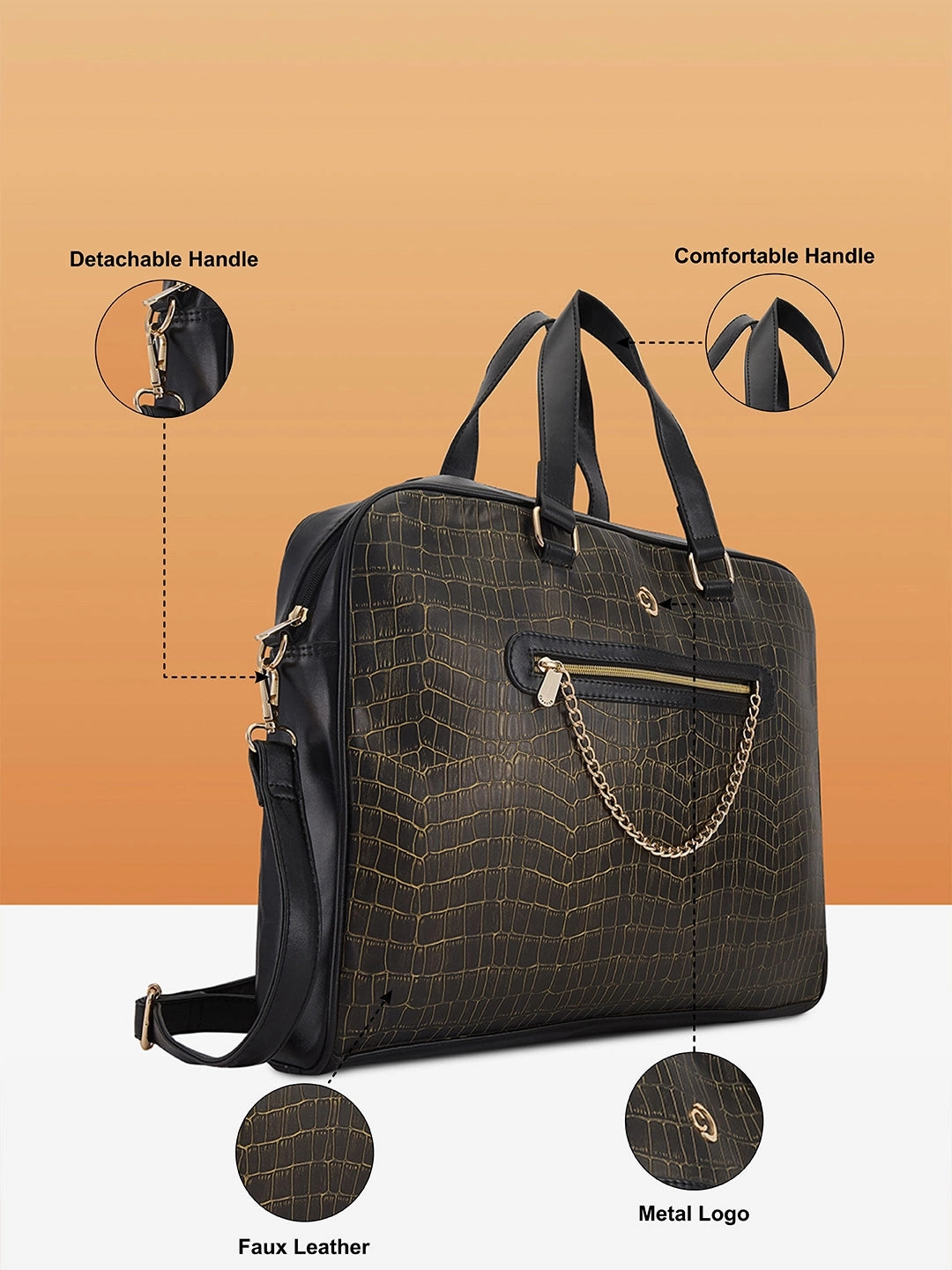 Caprese Mist Laptop Bag Large Black