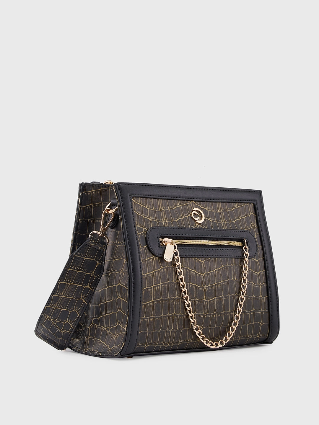 Caprese Mist Medium Black Crossbody Bag