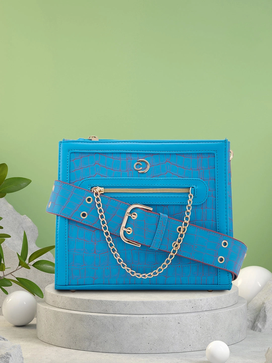 Caprese Mist Medium Blue Crossbody Bag
