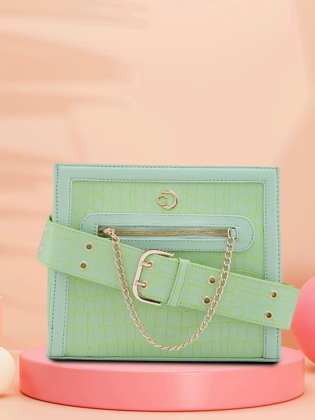 Caprese Mist Medium Mint Crossbody Bag
