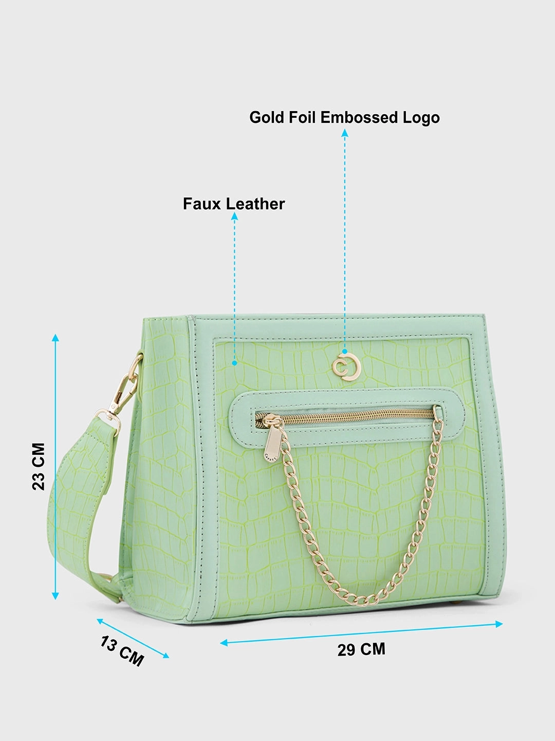 Caprese Mist Medium Mint Crossbody Bag