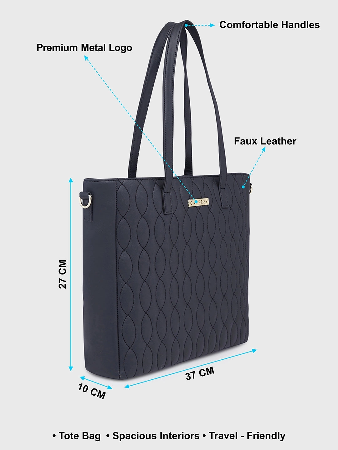 Caprese Mubi Small Black Tote Bag