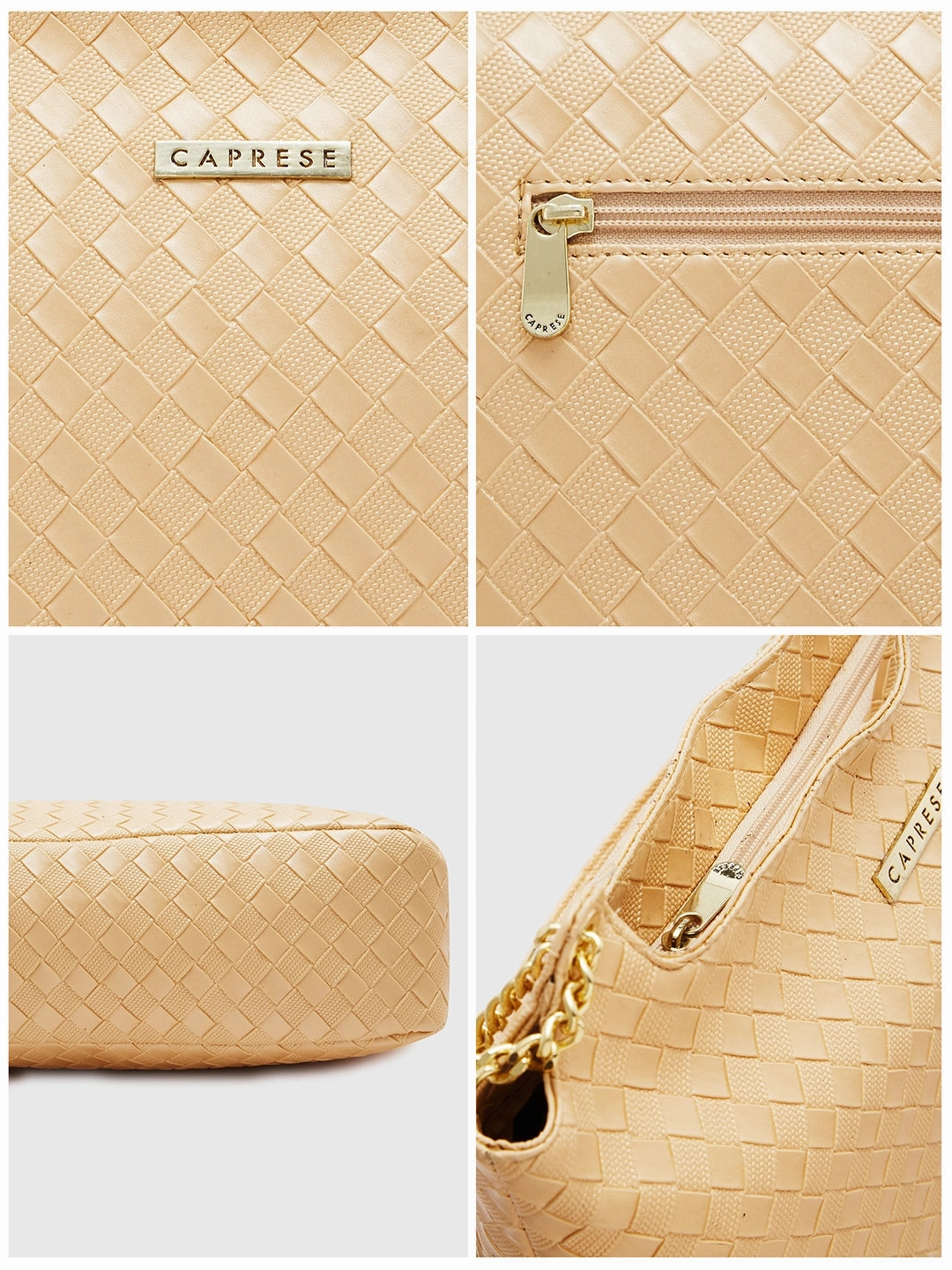 Caprese Nikita Medium Gold Hobo Bag