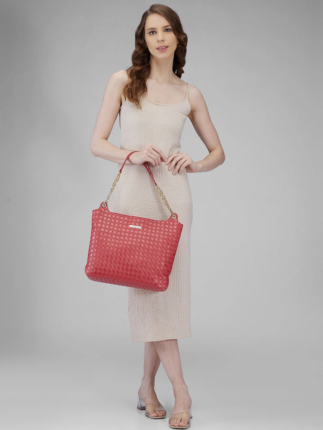 Caprese Nikita Medium Maroon Hobo Bag