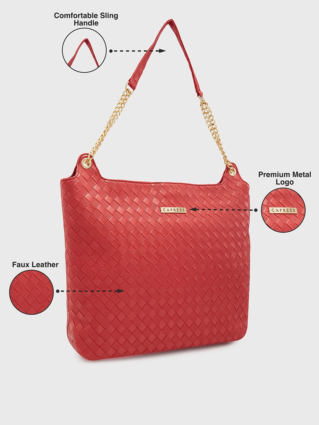 Caprese Nikita Medium Maroon Hobo Bag