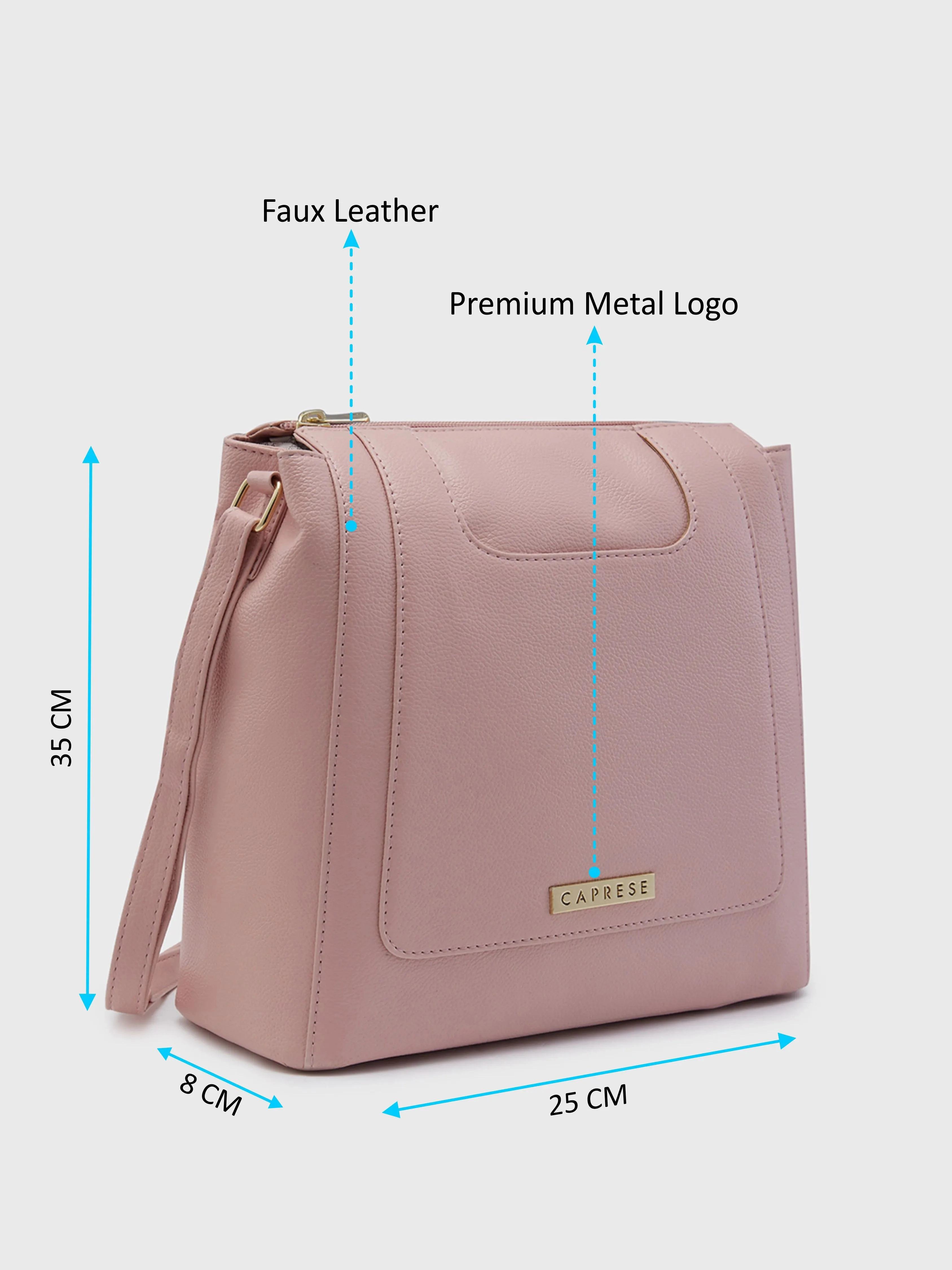 Caprese Peach Medium Dull Pink Hobo Bag
