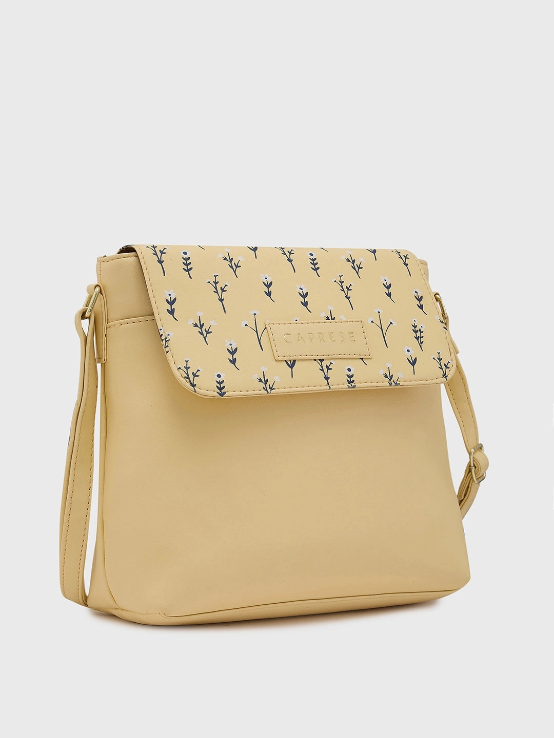 Caprese Pensa Small Mellow Yellow Flap Sling Bag