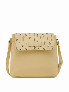 Caprese Pensa Small Mellow Yellow Flap Sling Bag
