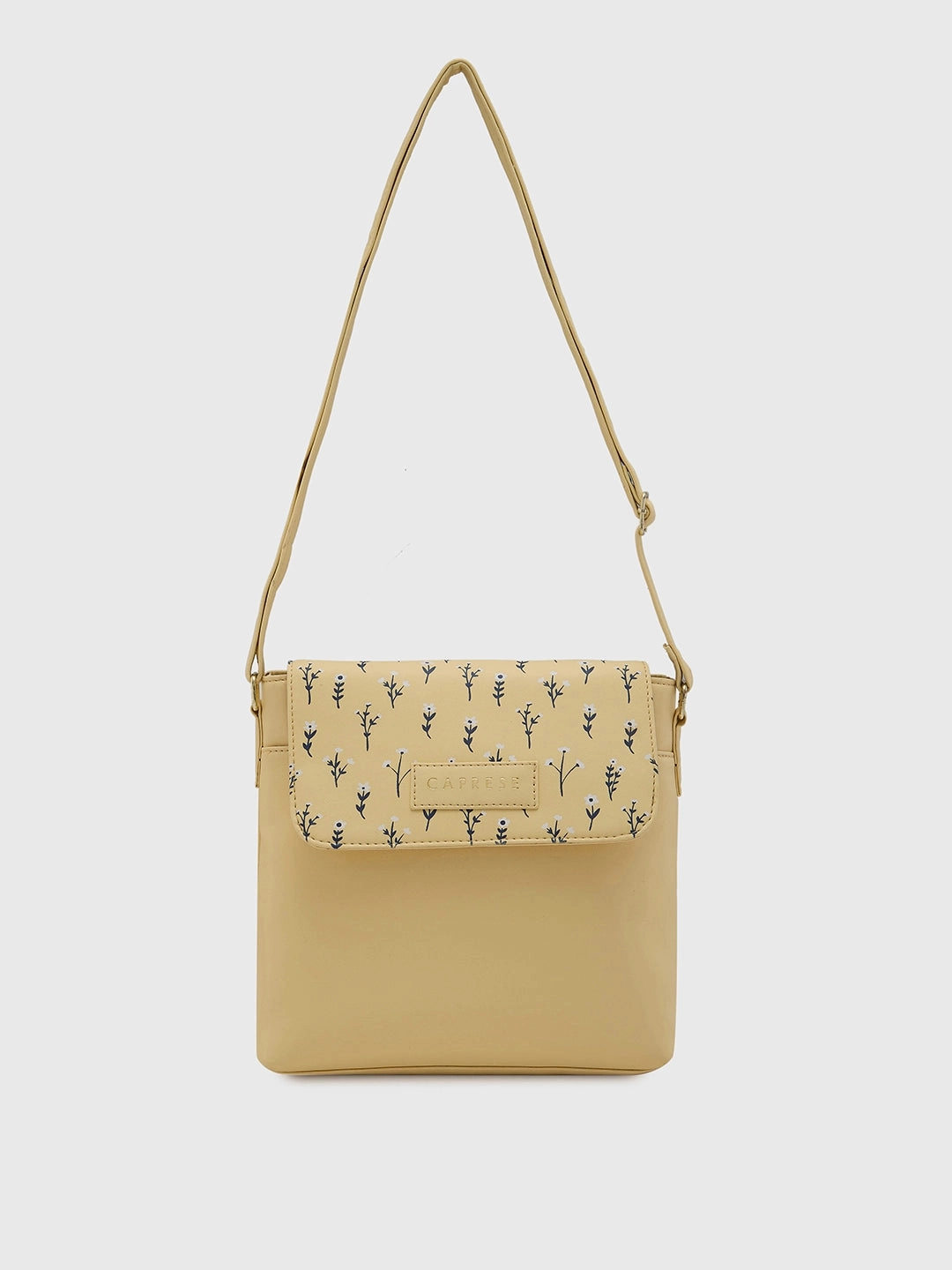 Caprese Pensa Small Mellow Yellow Flap Sling Bag