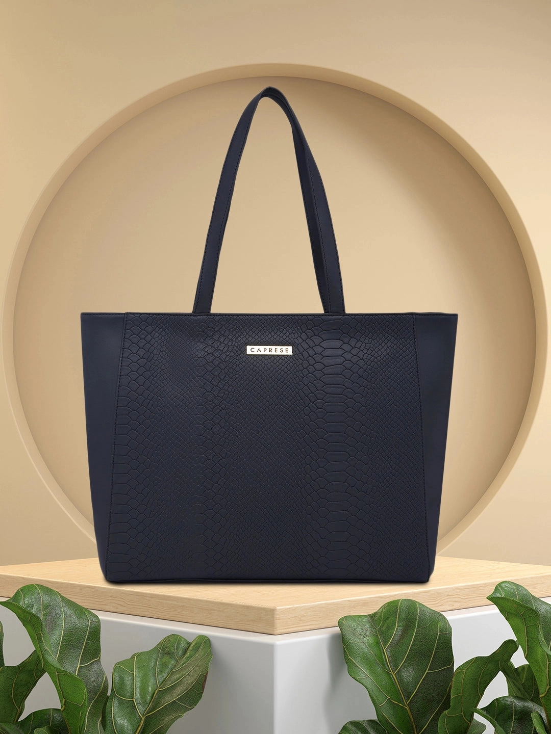 Caprese Rina Large Black Laptop Tote Bag