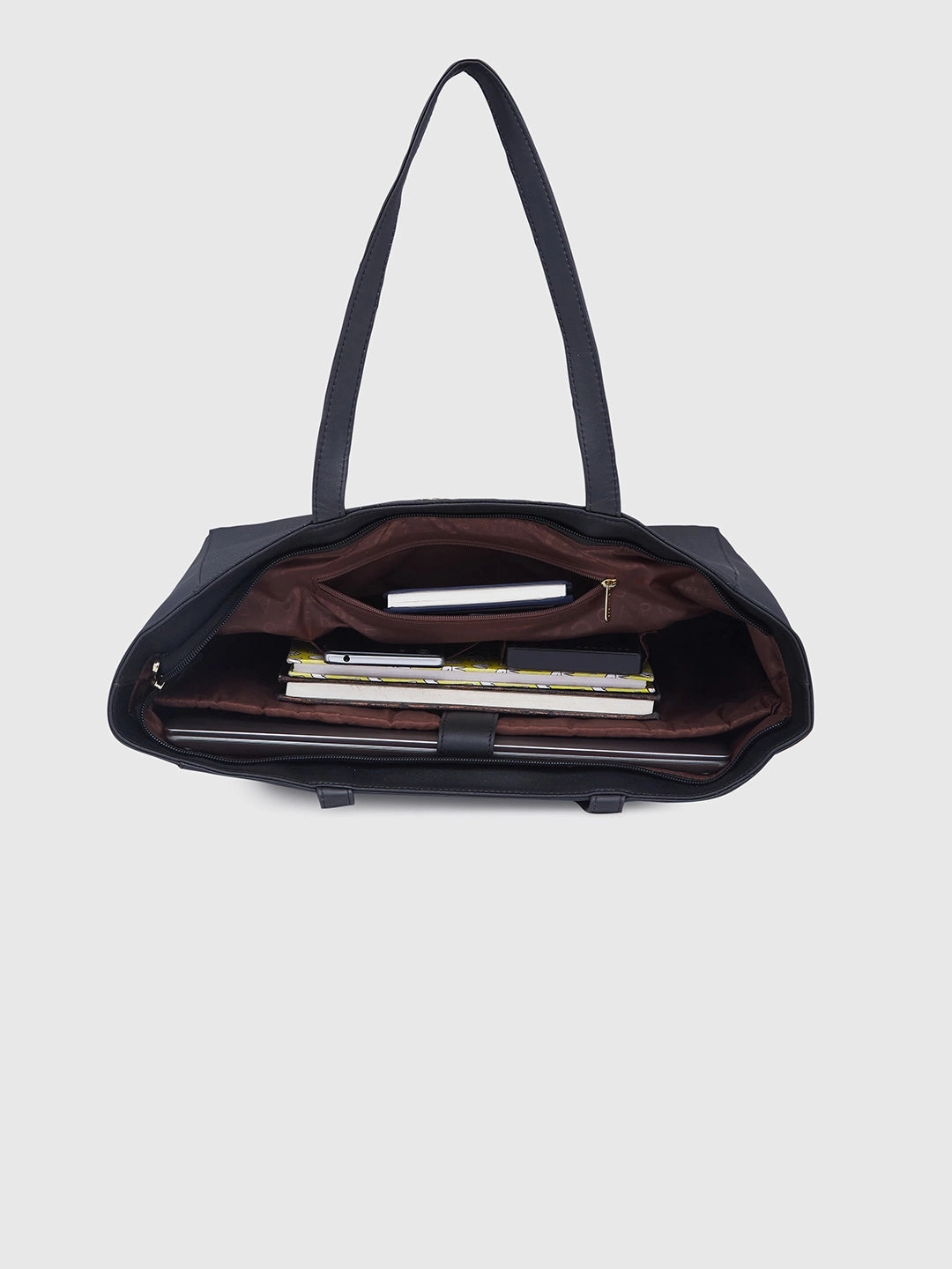 Caprese Rina Large Black Laptop Tote Bag