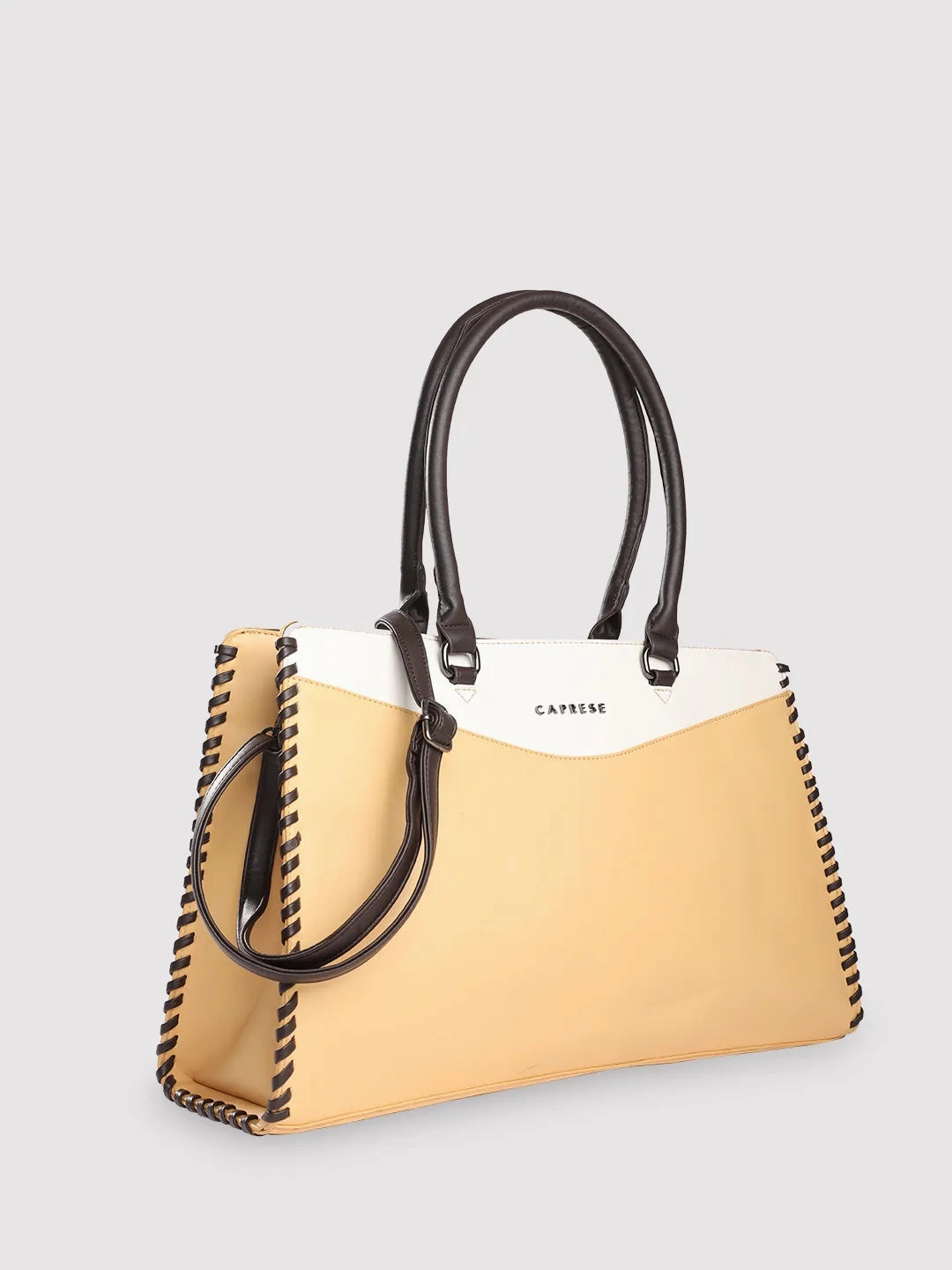 Caprese Rome Large Yellow Laptop Satchel Bag