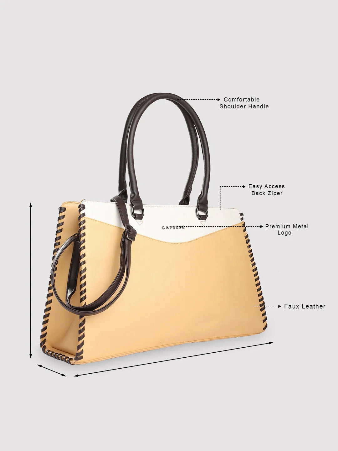 Caprese Rome Large Yellow Laptop Satchel Bag