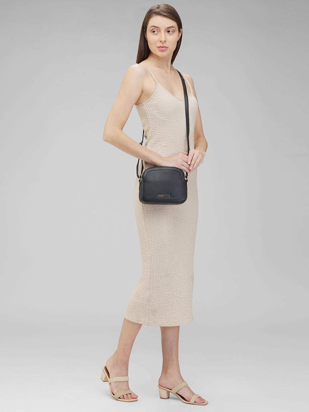 Caprese Safia Small Black Sling Bag
