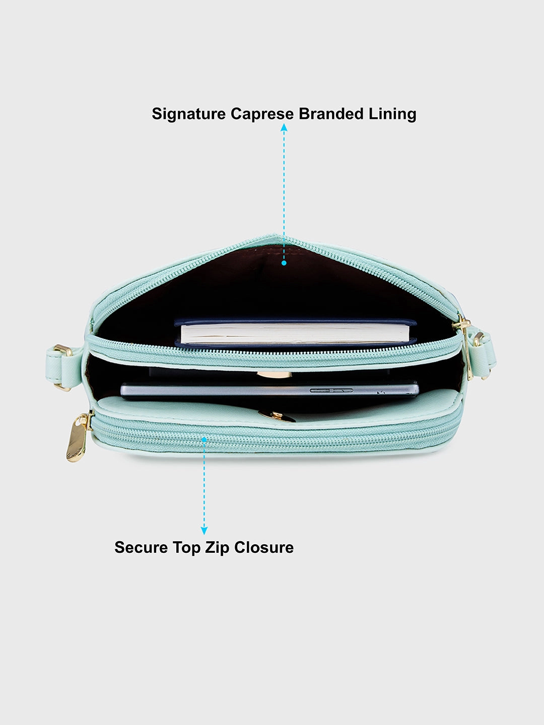 Caprese Safia Small Mint Sling Bag