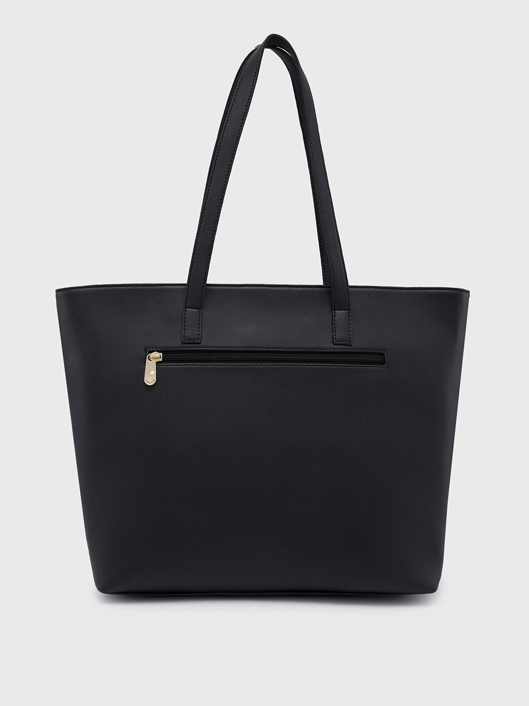 Caprese Sameera Large Black Laptop Tote Bag