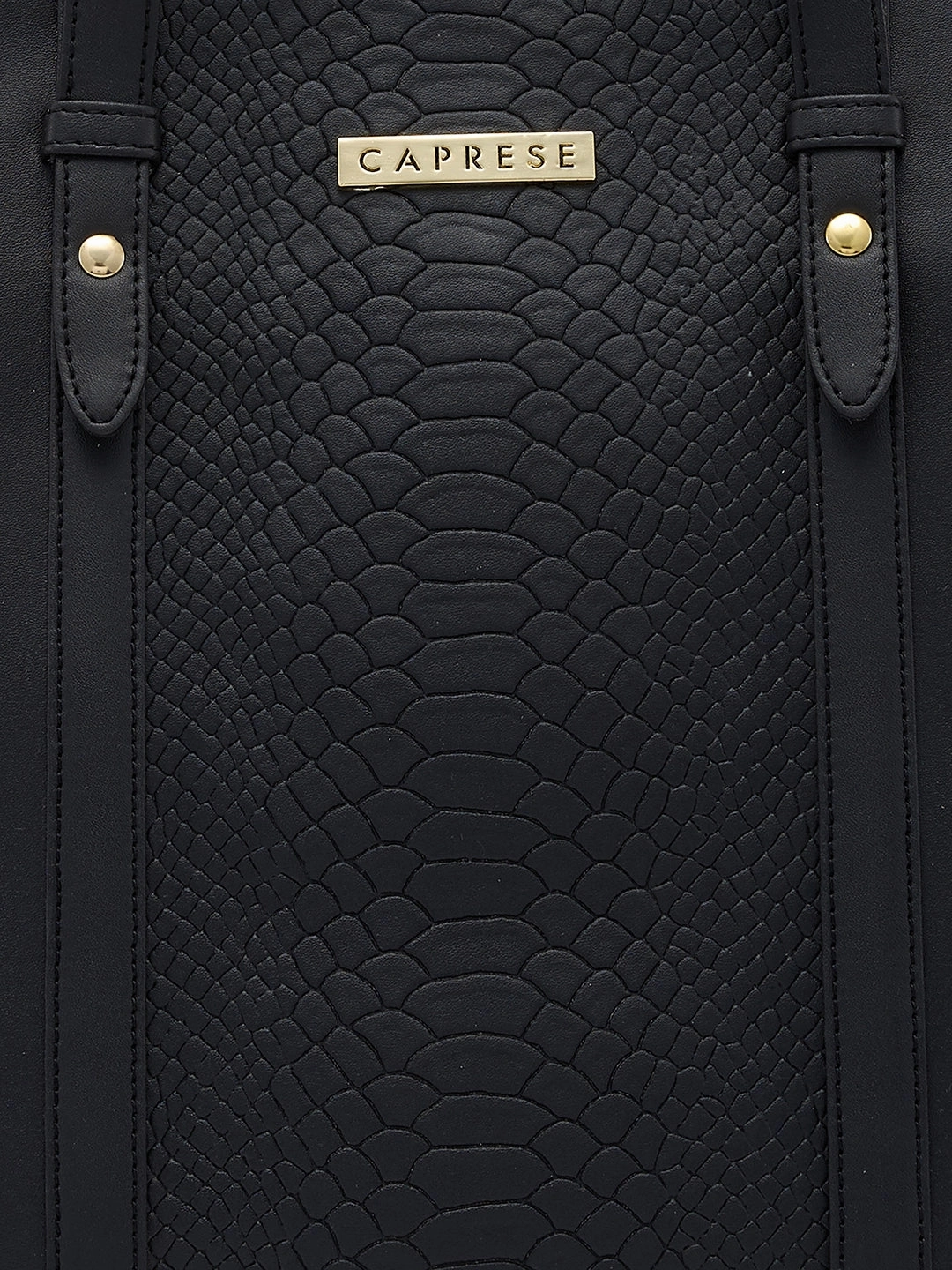Caprese Sameera Large Black Laptop Tote Bag