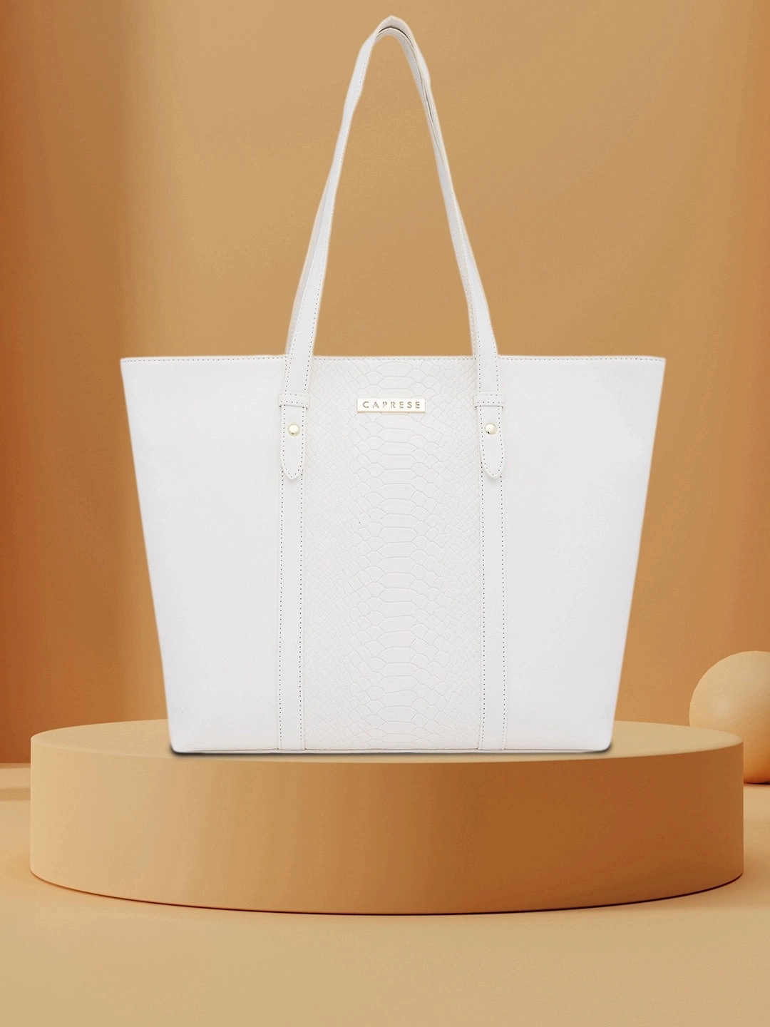 Caprese Sameera Tote Large Off White Laptop Bag