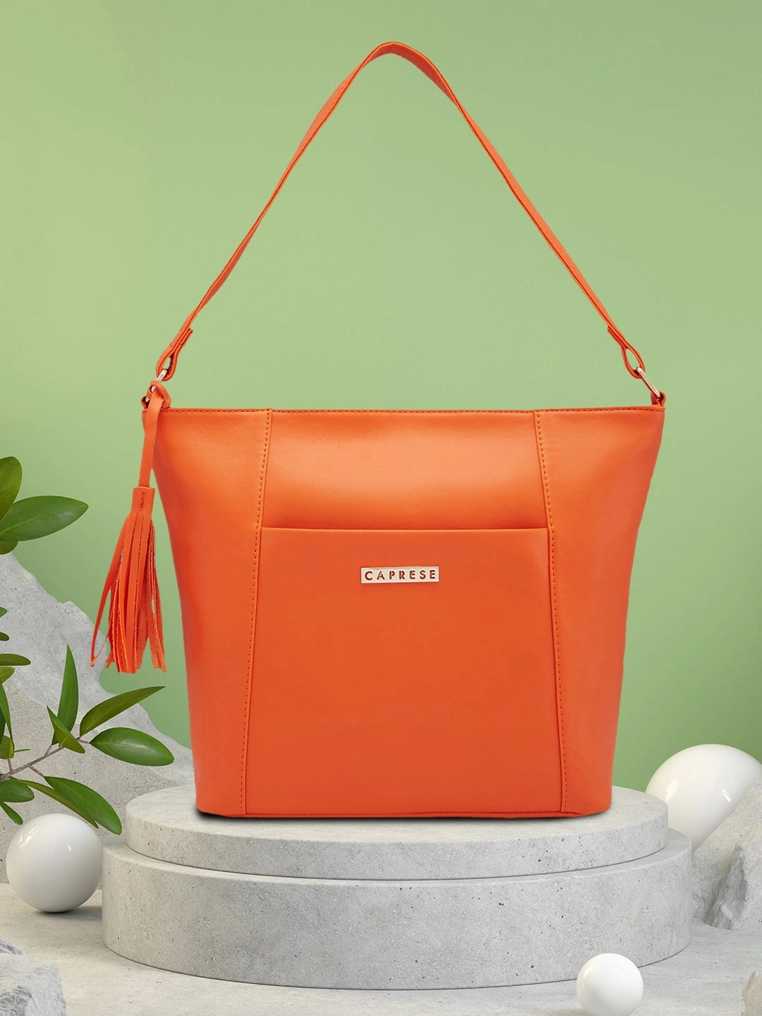 Caprese Sari Medium Burnt Orange Hobo Bag