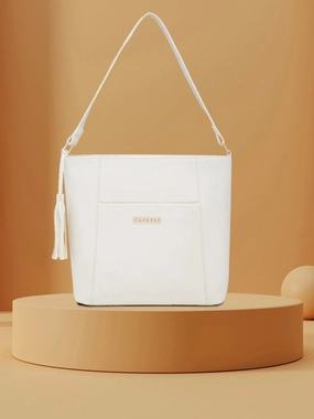 Caprese Sari Medium Off White Hobo Bag
