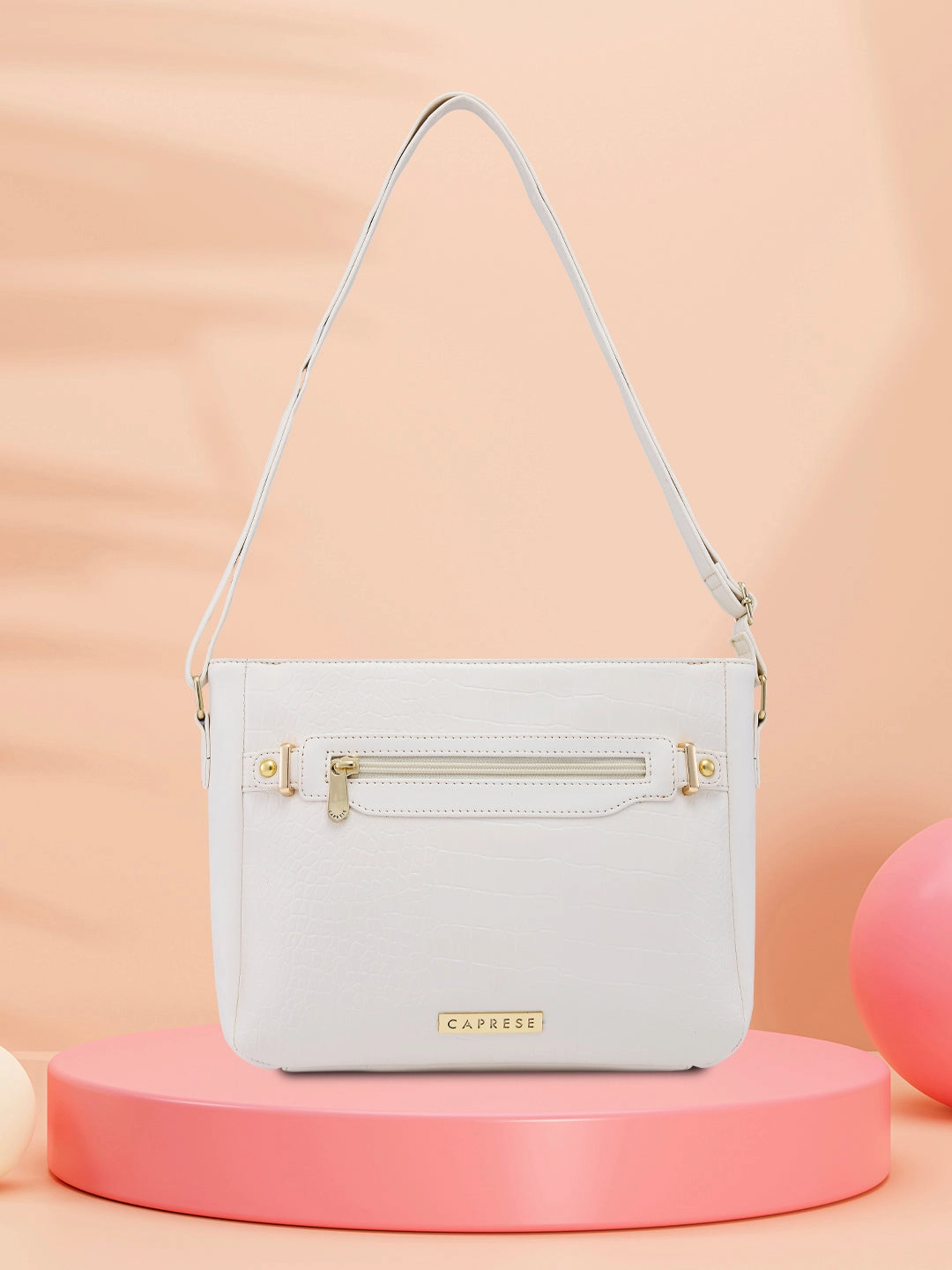 Caprese Savina Medium Off White Sling Bag