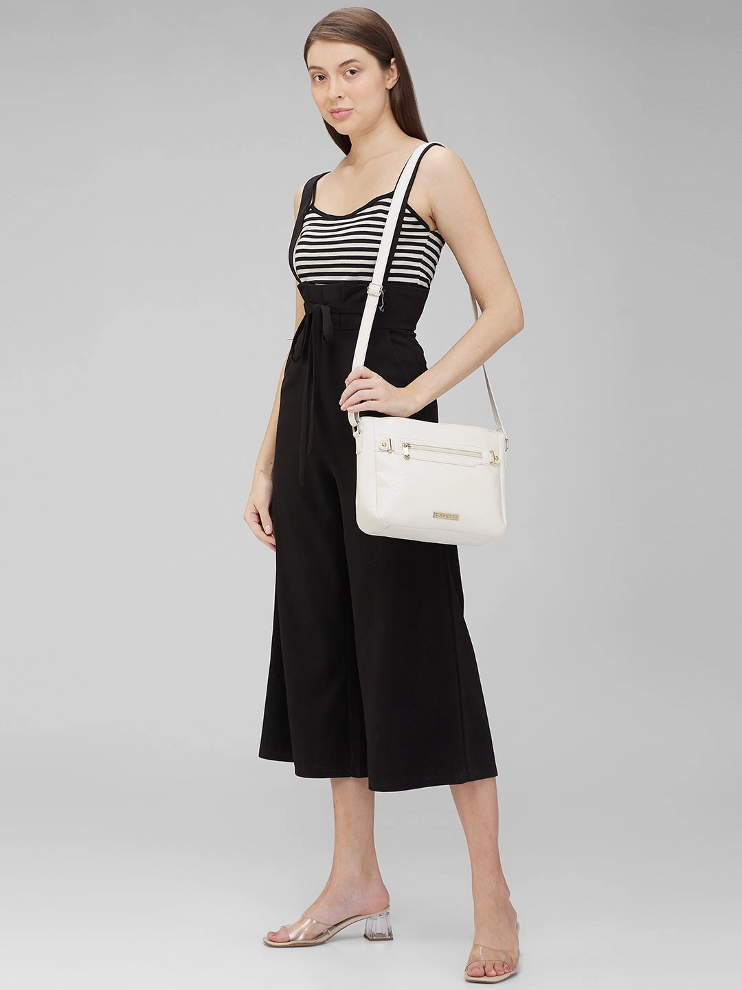 Caprese Savina Medium Off White Sling Bag