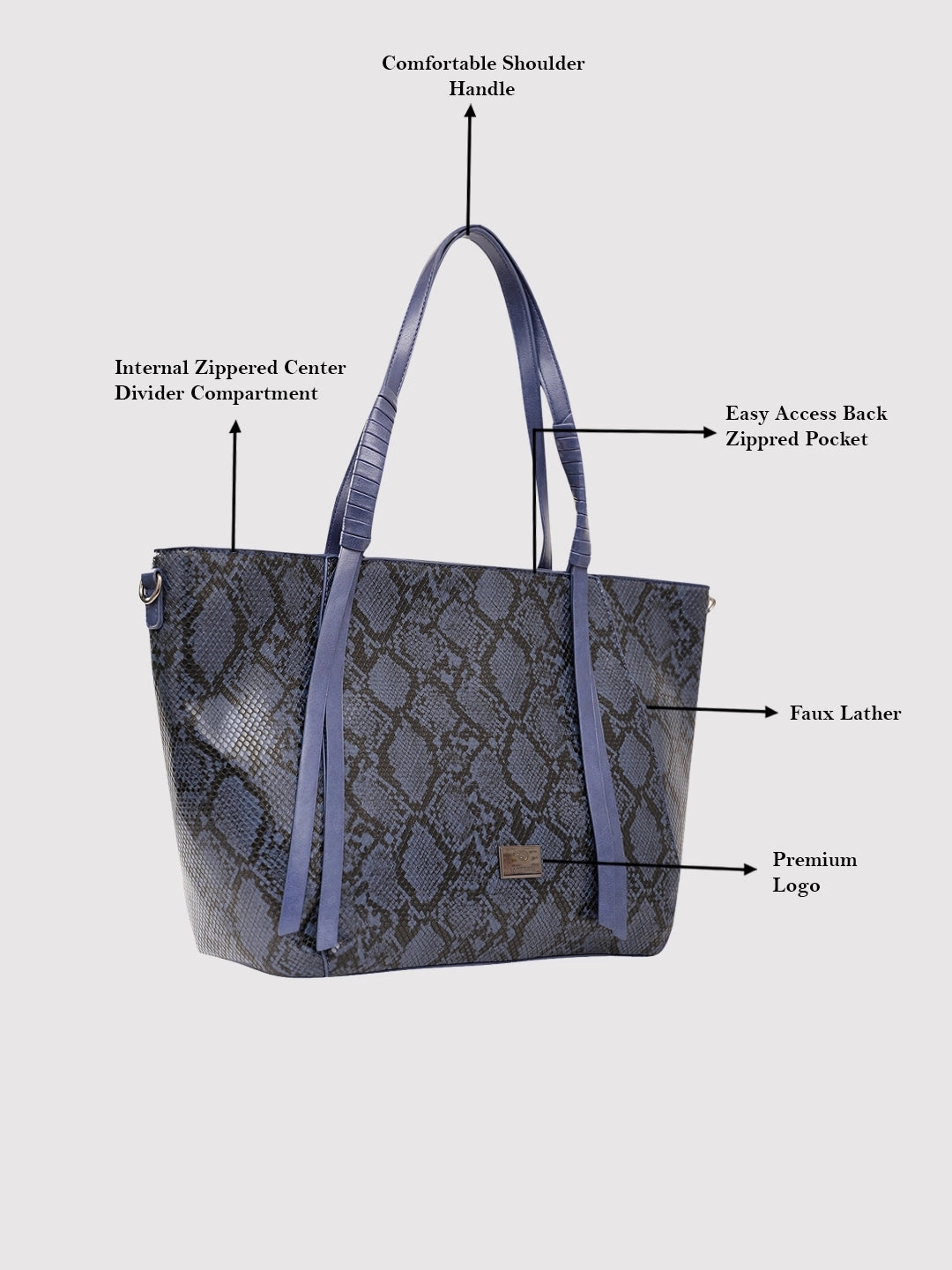 Caprese Saylor Large Blue Laptop Tote