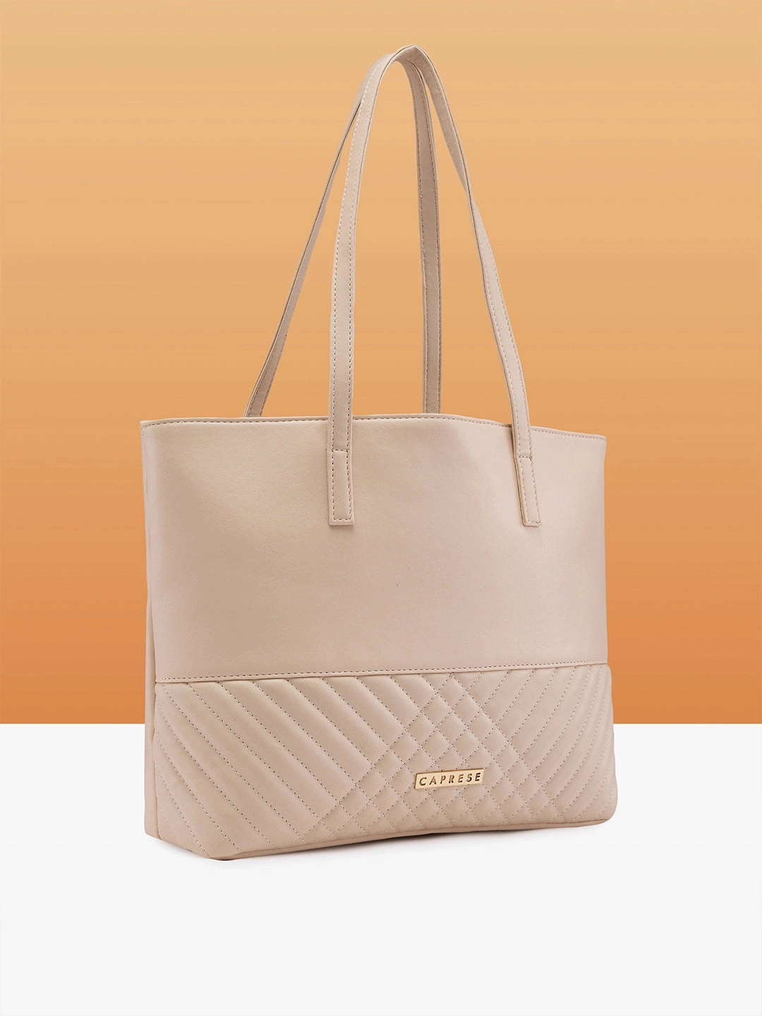 Caprese Serene Medium Off White Tote Bag