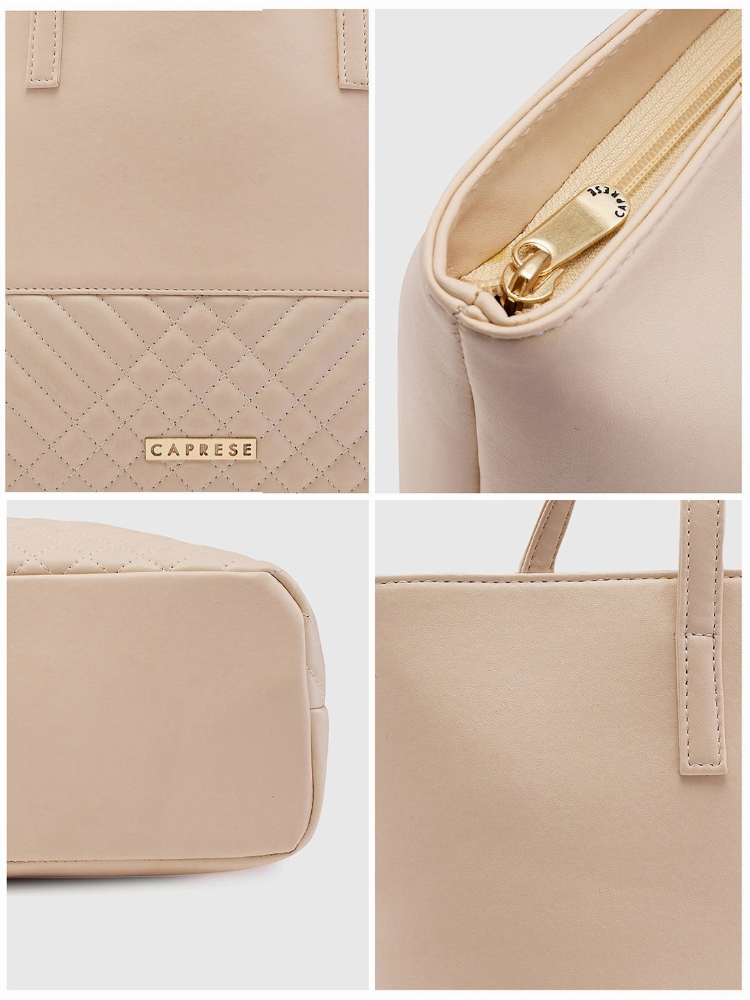 Caprese Serene Medium Off White Tote Bag