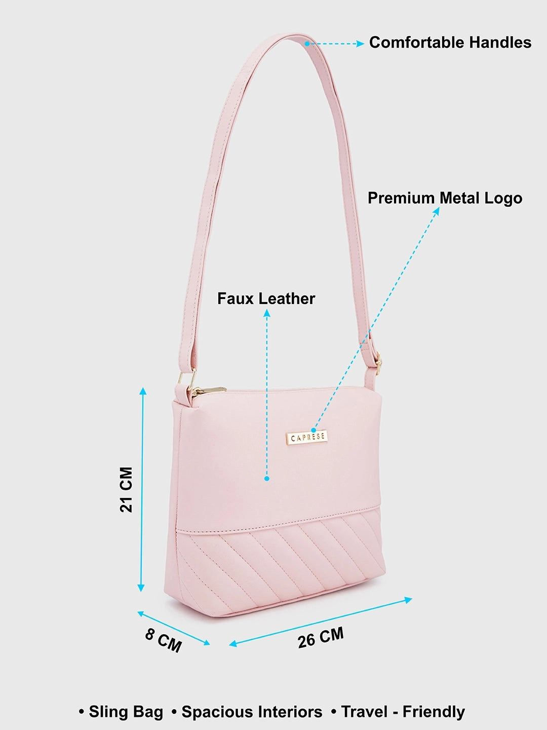 Caprese Serene Small Blush Sling Bag