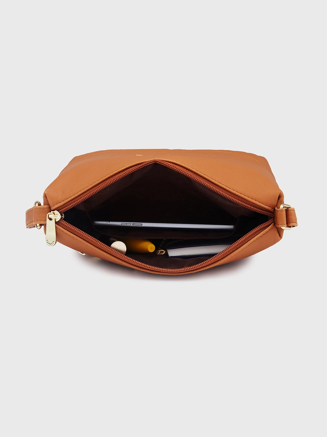 Caprese Serene Small Tan Sling Bag