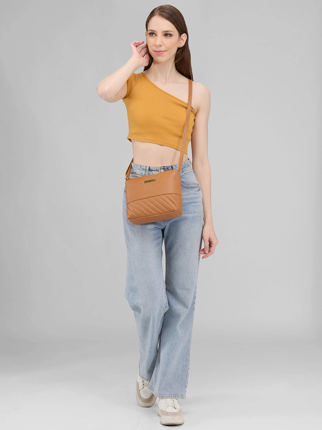 Caprese Serene Small Tan Sling Bag