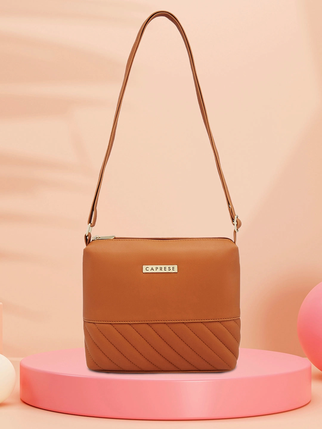 Caprese Serene Small Tan Sling Bag