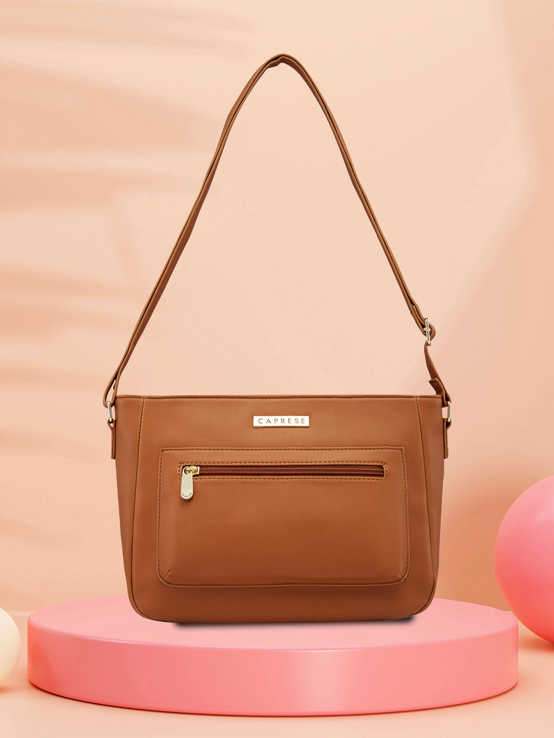 Caprese Shanon Large Tan Sling Bag