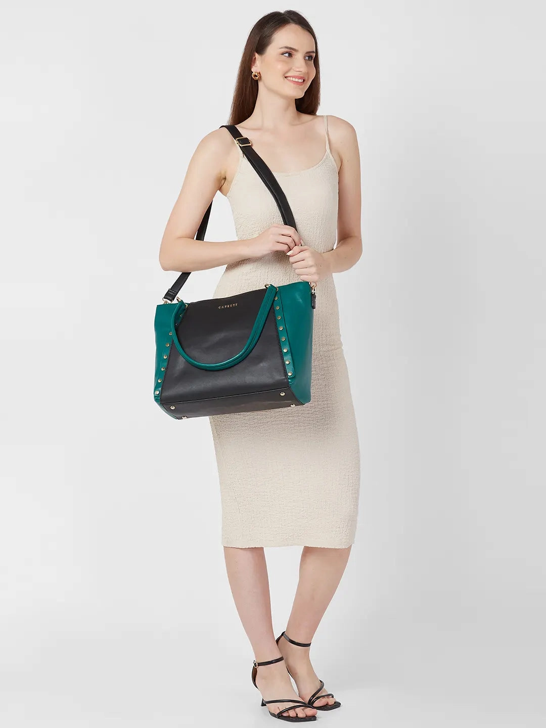Caprese Shelby Large Powder Blue Laptop Tote Bag