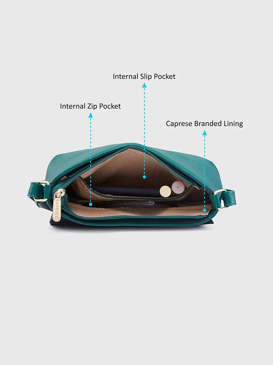 Caprese Shelby Medium Black Sling Bag