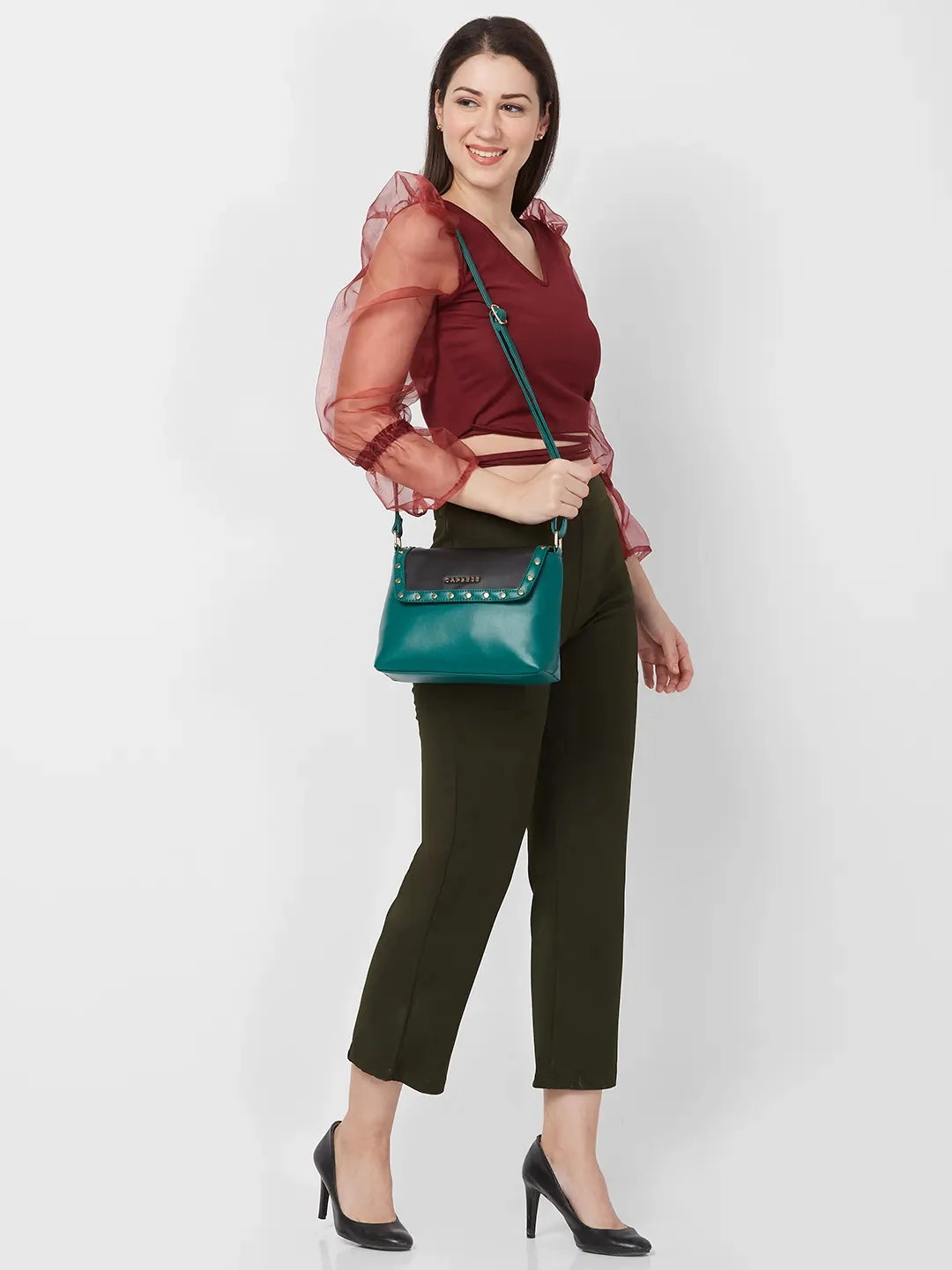 Caprese Shelby Medium Black Sling Bag