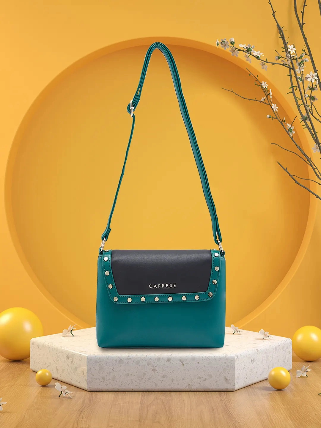Caprese Shelby Medium Black Sling Bag