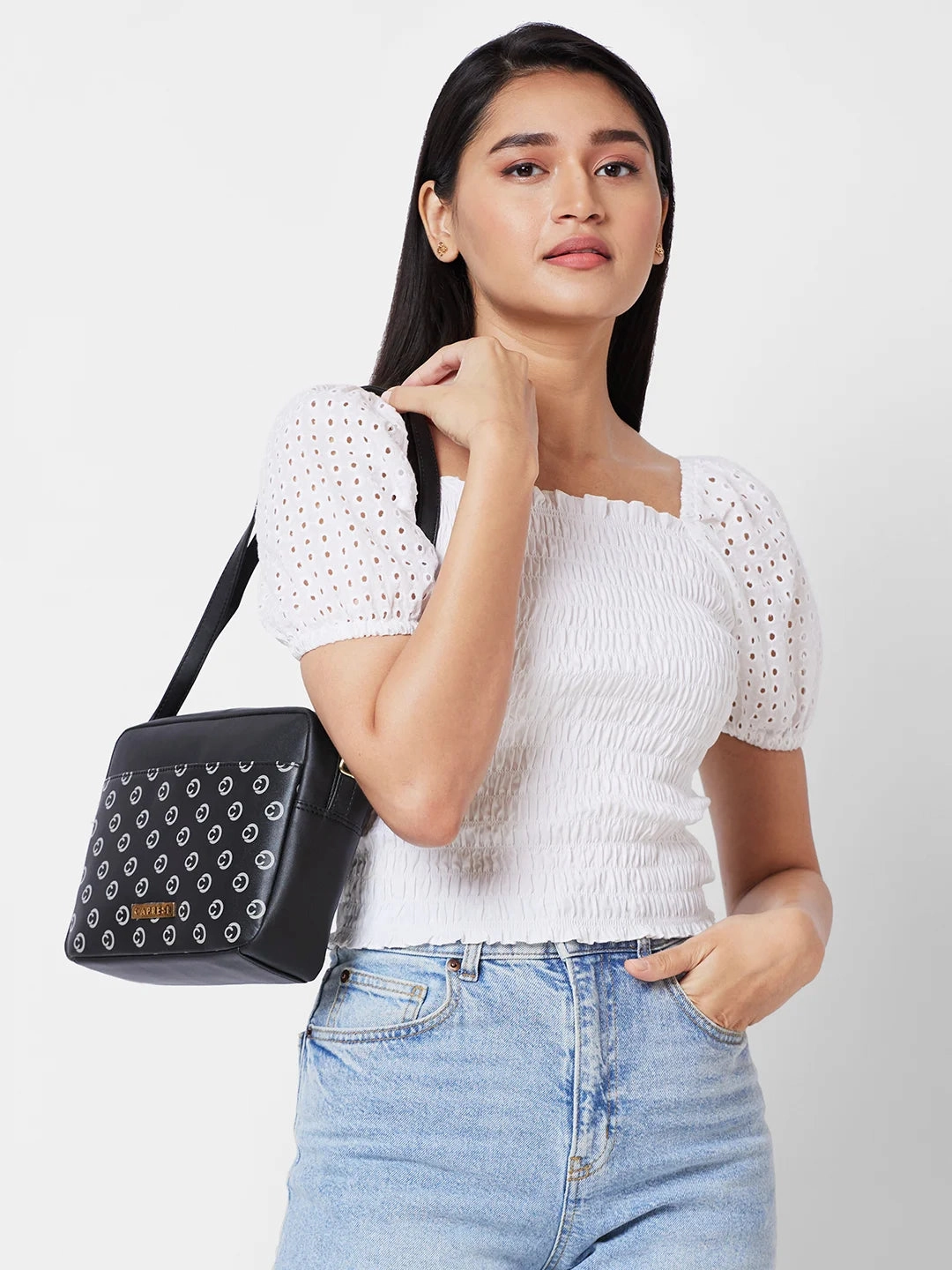 Caprese Siesta Small Black Sling Bag