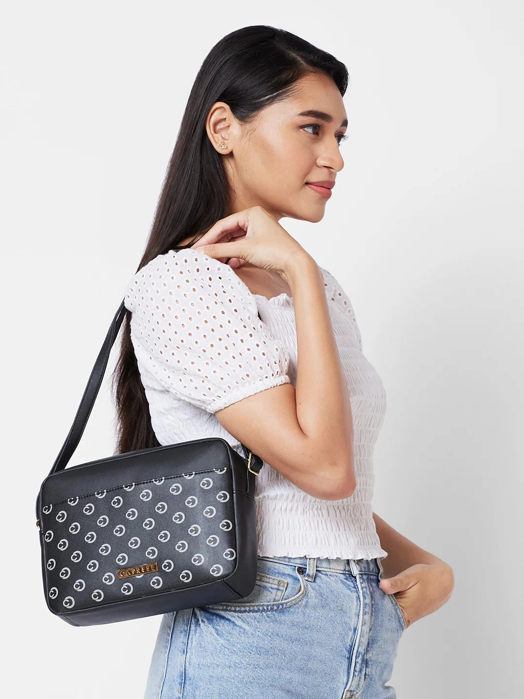 Caprese Siesta Small Black Sling Bag