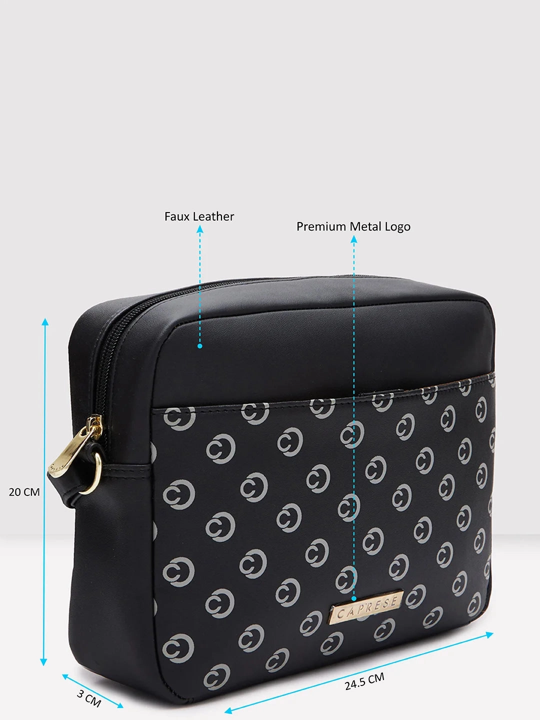 Caprese Siesta Small Black Sling Bag