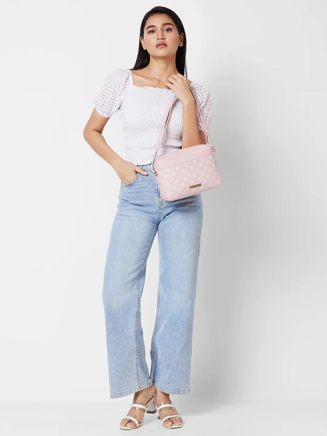 Caprese Siesta Small Powder Pink Sling Bag