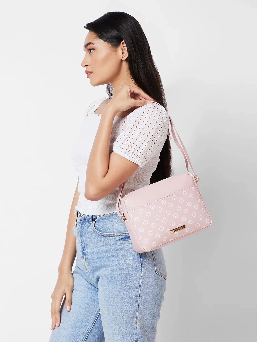 Caprese Siesta Small Powder Pink Sling Bag