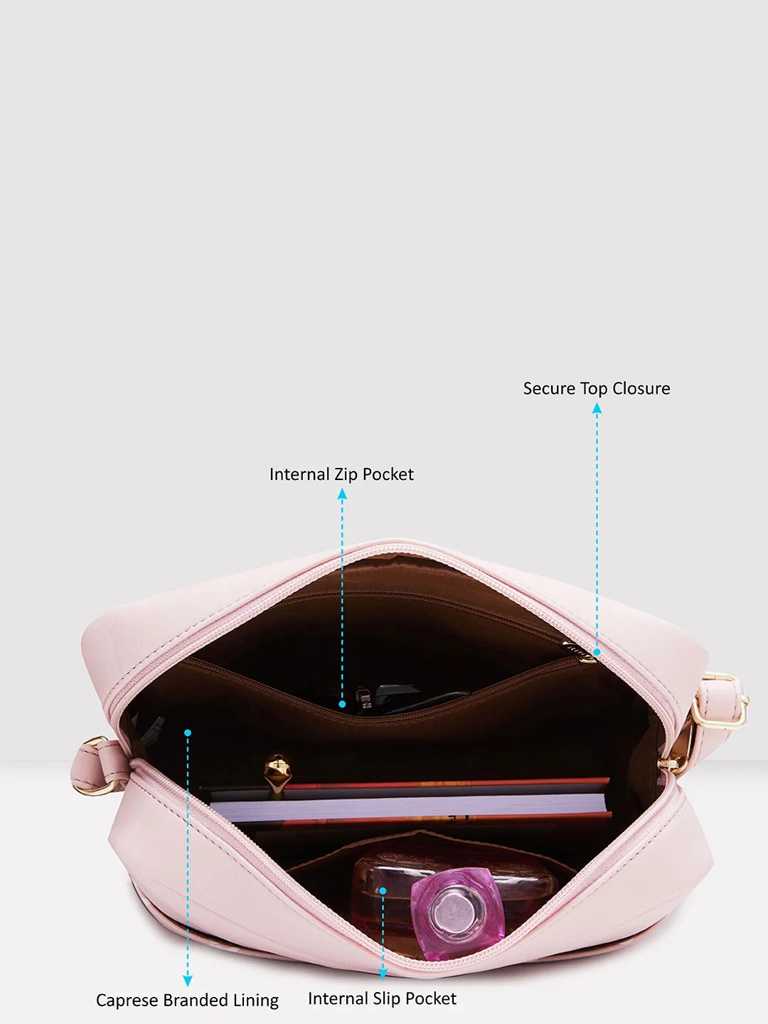 Caprese Siesta Small Powder Pink Sling Bag